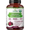 Zazzee USDA Organic Beet Root 8000 mg Strength 20:1 Extract,