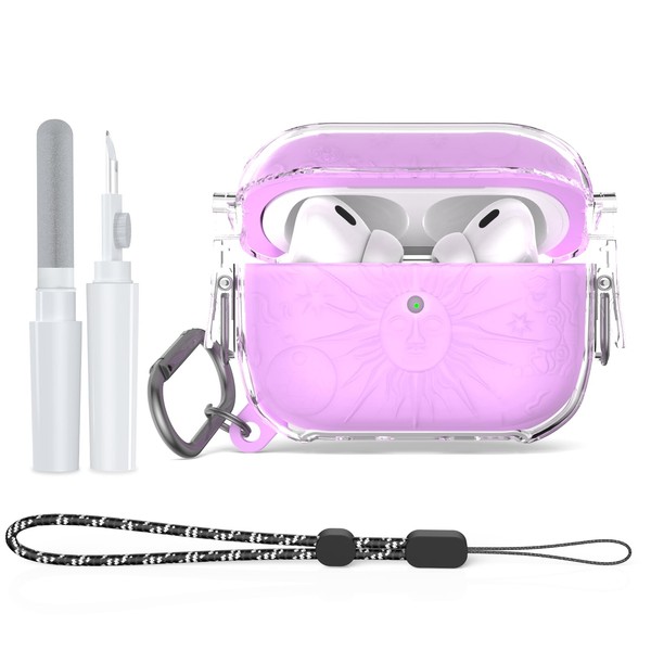 TUDIOW for Airpods Pro 2nd/1st Generation Case with Lock, Sun