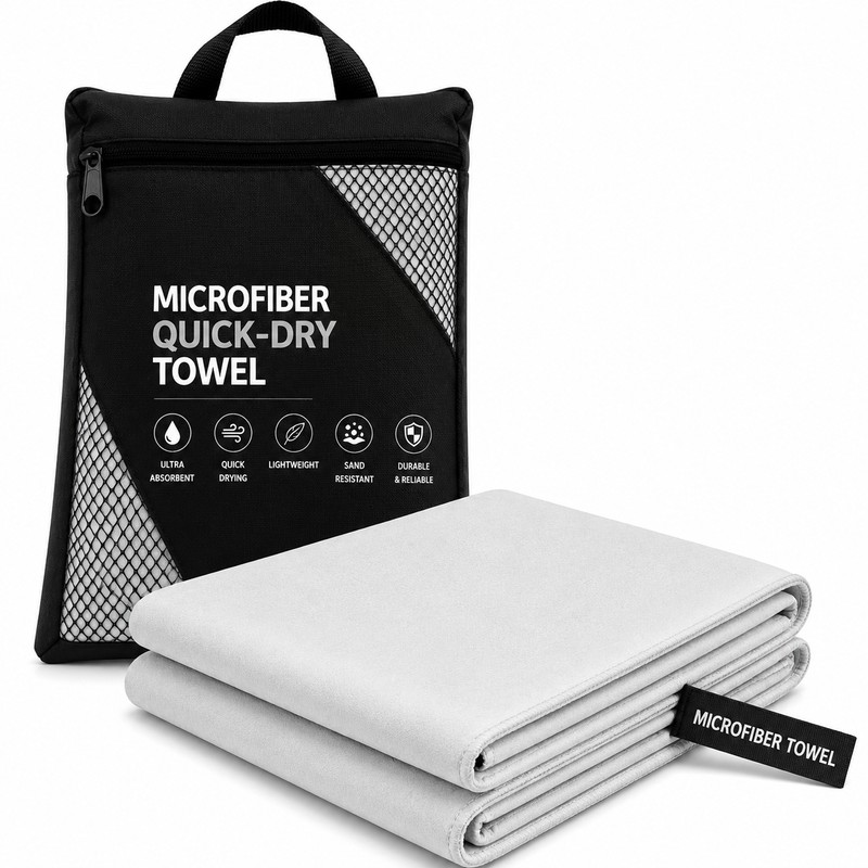 Microfiber Quick Dry Towel with Carry Bag – Ultra Absorbent