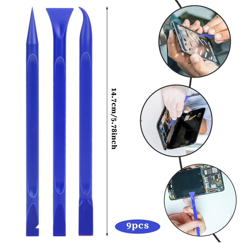 Car Crevice Cleaning Tool, 9 Pieces No-Scratch Plastic Scraper Tool