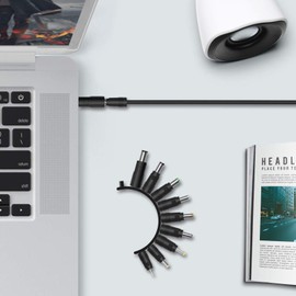 UDNUYFGZ DC Barrel Jack Adapter 10Pcs Universal DC Tip Set, 5.5 x 2.1mm, Compatible with HP, Dell, Lenovo, Toshiba, Sony Laptops