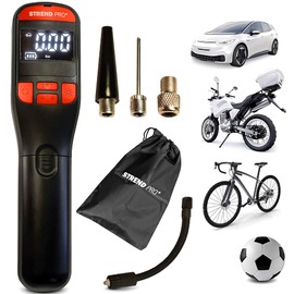 STREND PRO Mini Kompressor 10Bar | Akku Luftpumpe Auto 150PSI | LED | AUTOSTOP | Mobiler Mehrzweckkompressor - Fahrrad Pumpe, Autoreifen Akku Kompressor tragbar, Elektrische Ballpumpe | Luftkompressor