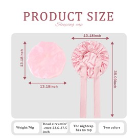 DAJOOEE Silk Hood for Sleeping with Hair Scrunchie, Women's Silk Bonnet Sleep Cap, Silk Satin Hair Cap, Bonnet Sleep Cap, Hair Cap (Light Pink, One Size-M)