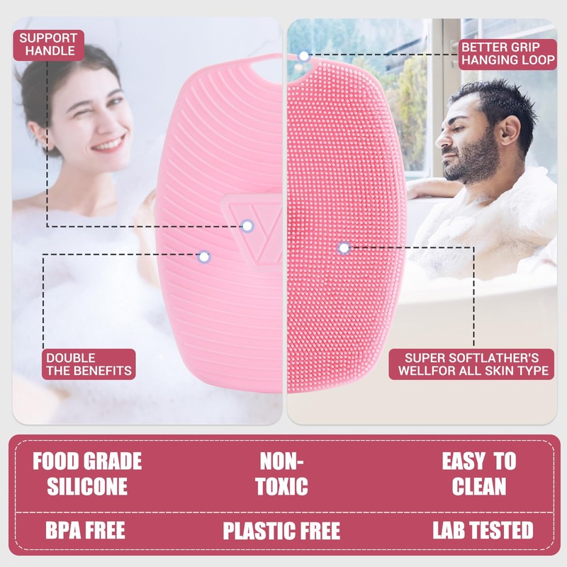 Canroom Silicone Body Scrubber - Anti Zinc Infused-Highly Elastic Bristles