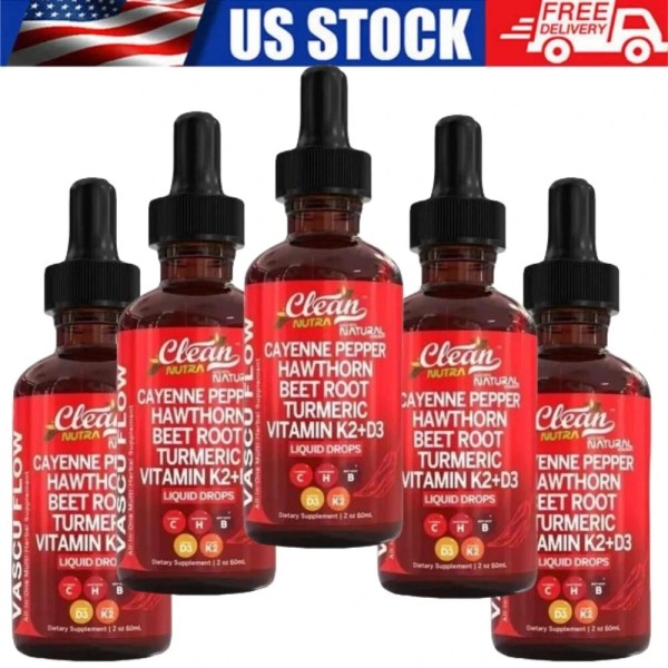 Clean Nutra Organic Cayenne Pepper Liquid Drops Vitamin D3 K2