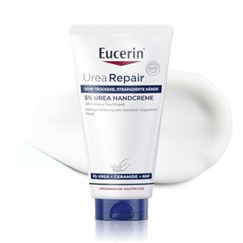 Eucerin UreaRepair Plus, 5% Urea Hand Cream, 75 ml | For dry and cracked hands, 48 hours moisture, with 5% urea and ceramides, strengthens the skin barrier, quickly absorbed