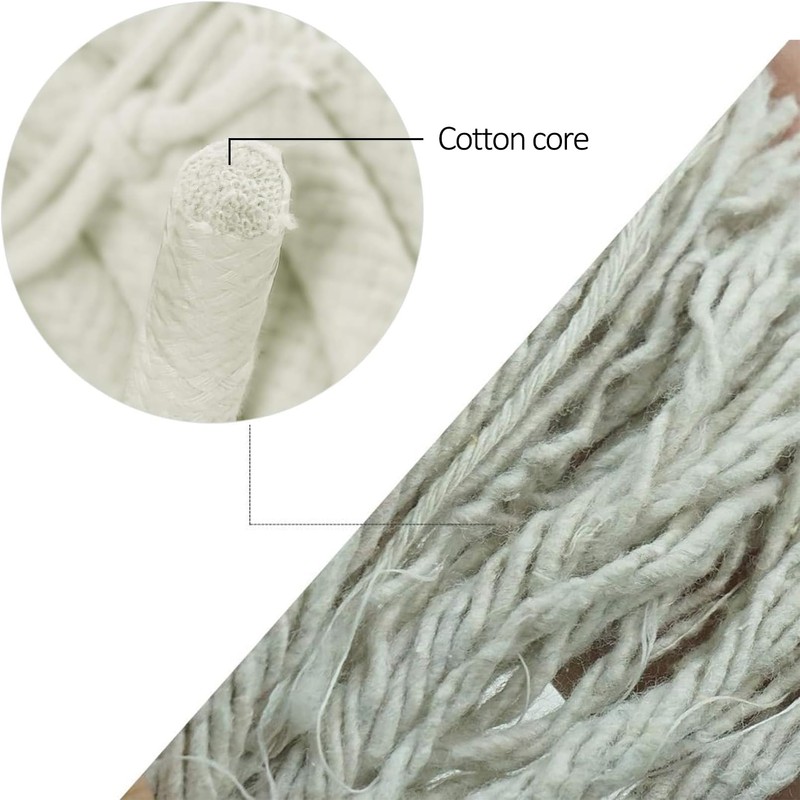 Aoneky 5/8 Inch x 100 Ft Natural Braided Cotton Rope,