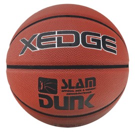 XEDGE Balón de baloncesto tamaño 5/6/7 de piel compuesto para interiores y exteriores con aguja, bomba y bolsa de transporte (rojo, tamaño 6)