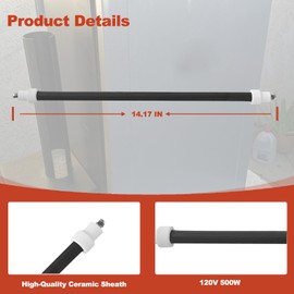 Xzionh 120V 500W Smoke Heating Element, Replacement Heat Bar, Compatible With Bradley 4- And 6-rack Electric Smokers BTIS1 BS611 BTDS76P BTDS108P BS815XLT
