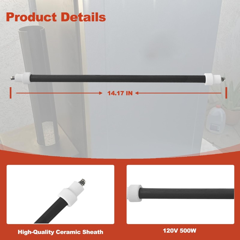 Xzionh 120V 500W Smoke Heating Element, Replacement Heat Bar, Compatible