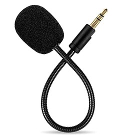 Micrófono de Repuesto, Micrófono de Auriculares Flexible de 3,5 Mm, Micrófono Universal para Auriculares, Brazo de Micrófono de Juego Desmontable, Esponja + Material de Aleación de Aluminio