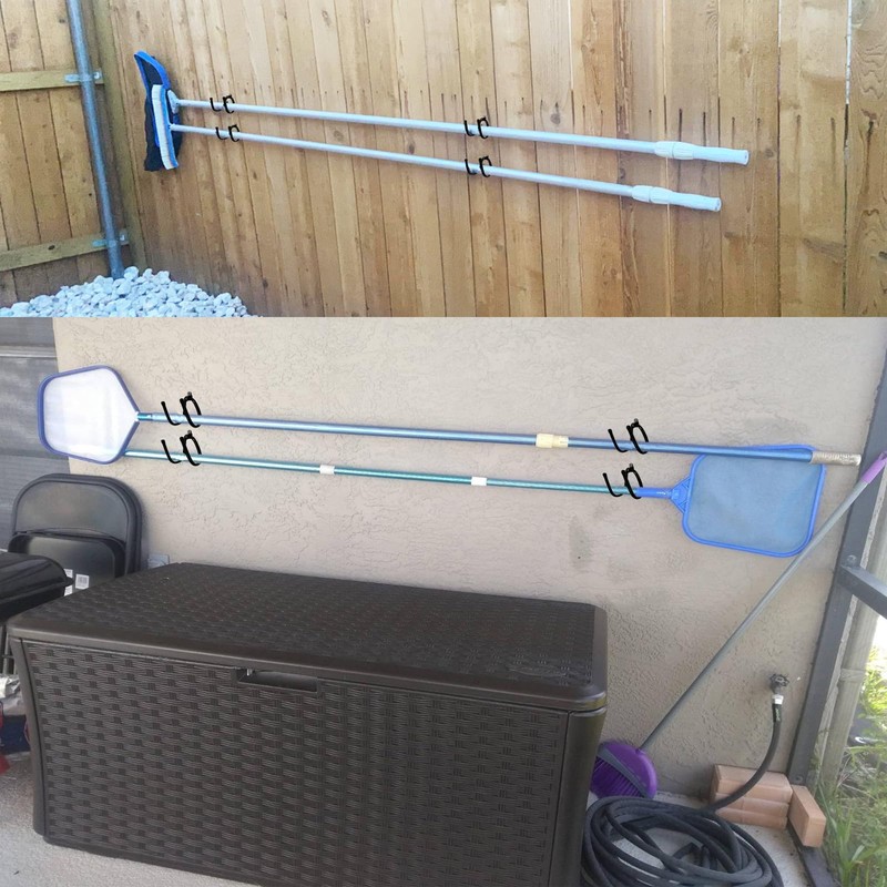 2 Pack Pool Pole Hanger/Hook, Pool Cleaning Tool Holder and