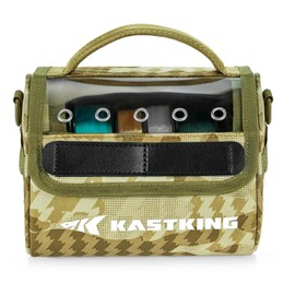 KastKing BaitSpace Line Management Bag, Fishing Line Storage Bag with Water Resistant Nylon, Clear View Window, Removable Divider for Up to 6 Spools, Tangle-free Leader Line Holder