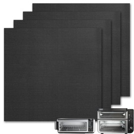 GWYSY 4-Pack Fiberglass Air Fryer Mats 11.81"x12.4" for Ninja SP101/SP201/SP301/DCT401/DCT402 Compatible Oven Liners for Bottom of OvenReusable & Heavy-Duty for Even Cooking
