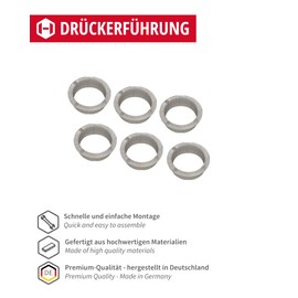 JUVA Handle Guide 16 mm Handle Bearing Ring White for Door Handles and Pair of Handles - SM10003 | Plastic Bearing for Door Handles | Made in Germany | Pack of 6 - Guide Rings with Attachment for Door