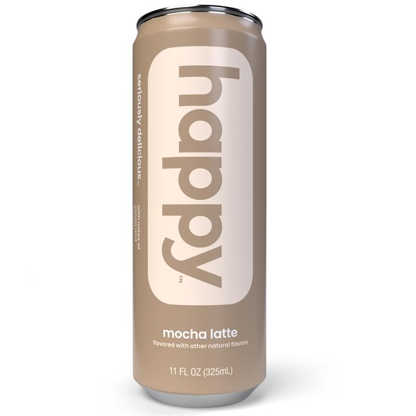 happy coffee canned mocha latte, 11 oz. cans, 12 pack,