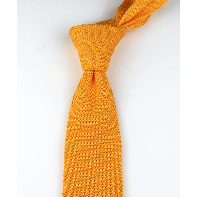 Kihatwin Men's Tender Yellow Eco-friendly Silk Ties Extra Long Knit