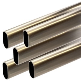 36" Satin Nickel Oval Closet Rod | Heavy Duty Wardrobe Clothes Pole | 5 Pack