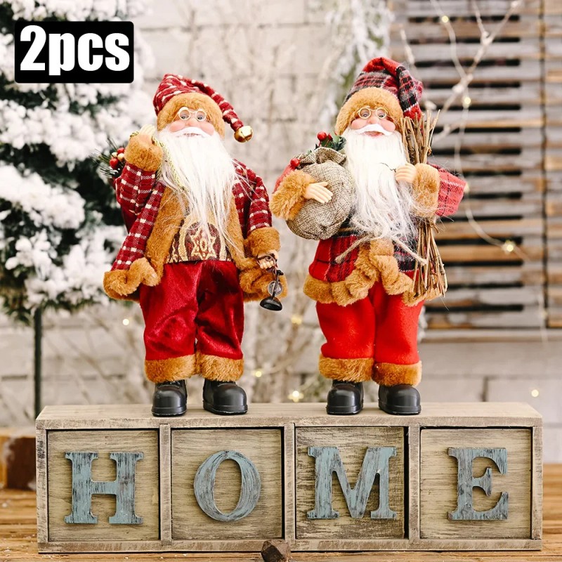 Santa Claus Plush Doll for Christmas Decor – 30cm Festive
