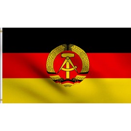 DMSE East Germany German Democratic Republic Flag 3X5 Ft Foot 100% Polyester 100D Flag UV Resistant (3'X5' Ft Foot)