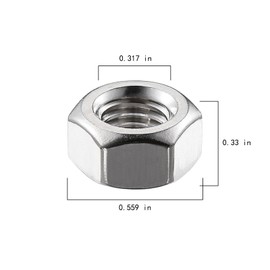 Wensilon 3/8-16 304 Stainless Steel Hex-Nuts (50pcs)