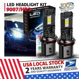 AuureLamp Bombillos LED Focos Para Auto Carro 9007 Luz De Coche Faros Faro Delanteros 2PCS