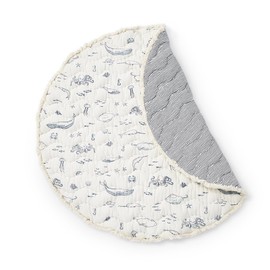 Pehr Baby Play Mat, Life Aquatic | Ultra-Soft Quilted 100% Cotton Exterior with Plush Polyester Fiberfill | 40” Diameter