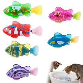Tyasoleil 6PCS Electronic Pet Fish, Swimming Robot Fish Toy for Cats, Electric Fish Toy, LED Light Electronic Fish, Cat Interactive Pet Toy Swimming Baby Bath Toy (6 Pcs)