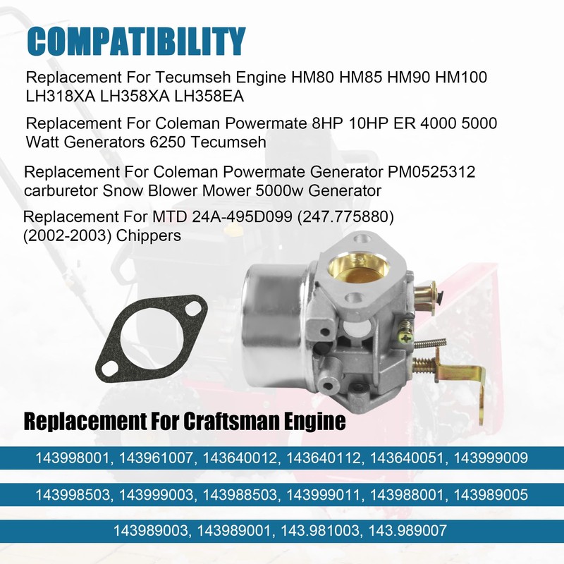 JDMSPEED New Carburetor Replacement for Coleman Powermate 8HP 10HP ER