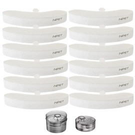 NPET 12 Pack Dog Fountain Replacement Filters with Pump Sponge, DF10/DF30 Pet Water Fountain