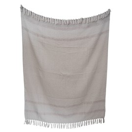 Foreside Home & Garden Hand Woven Gray Cotton Throw Blanket