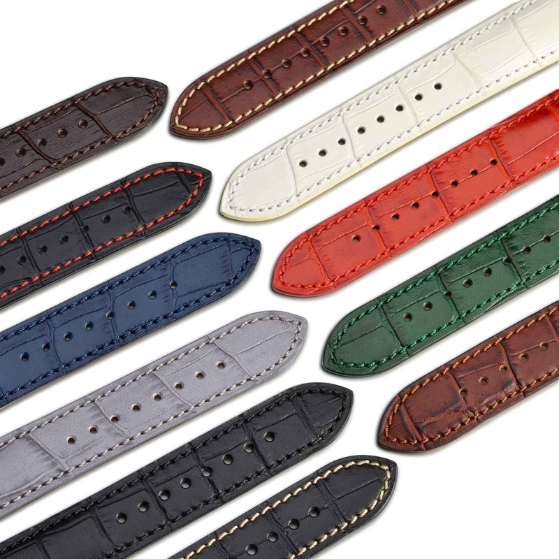 WOCCI Genuine Leather Watch Band 14mm, 18mm, 19mm, 20mm, 21mm,