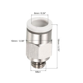 PATIKIL M6 Push to Fit 6mm OD Hose Connect Fittings, Straight Coupling Adapter for Gas Pneumatic Air Flow Transition, White & Silver Tone