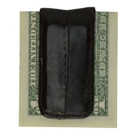 Marshal Wallet Eel Skin Leather Magnetic Money Clip Slim Credit Card Id Holder Mens Wallet BLK