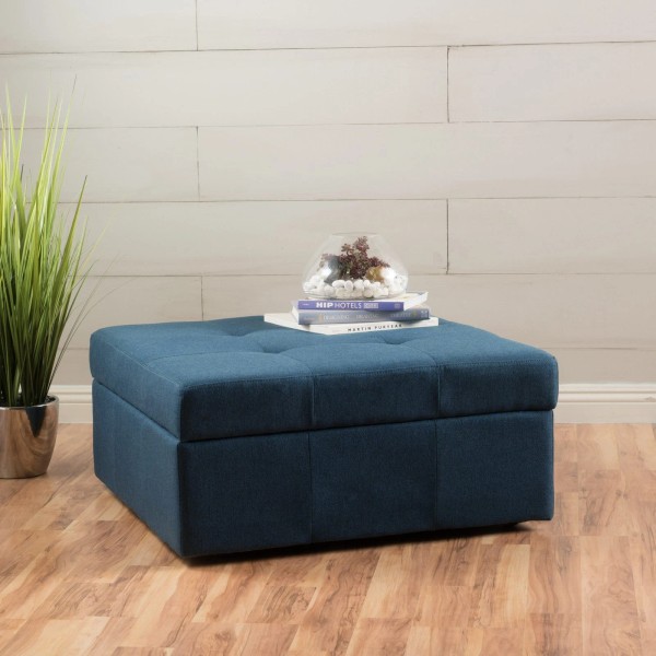 Christopher Knight Home Chatsworth Tufted Rolling Storage Ottoman by Christopher