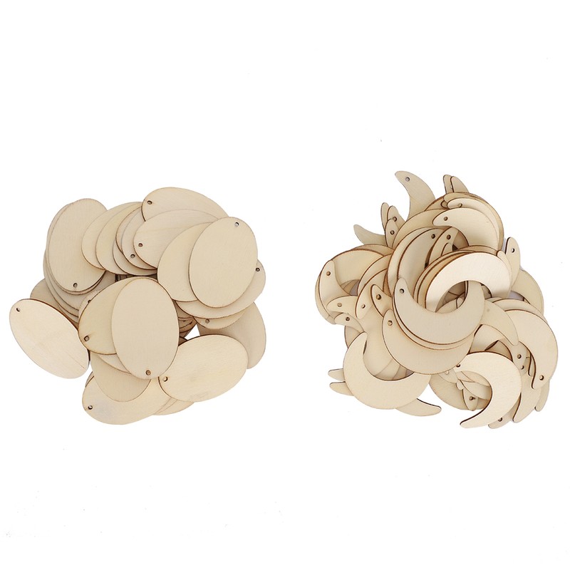 Wood Ornament Pieces Unfinished Wood Blank Earrings DIY Hand‑made Craft