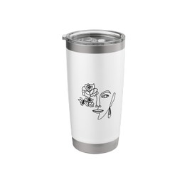 Esthetician Line Art Woman Face Minimalistic Esthetician Stainless Steel Insulated Tumbler