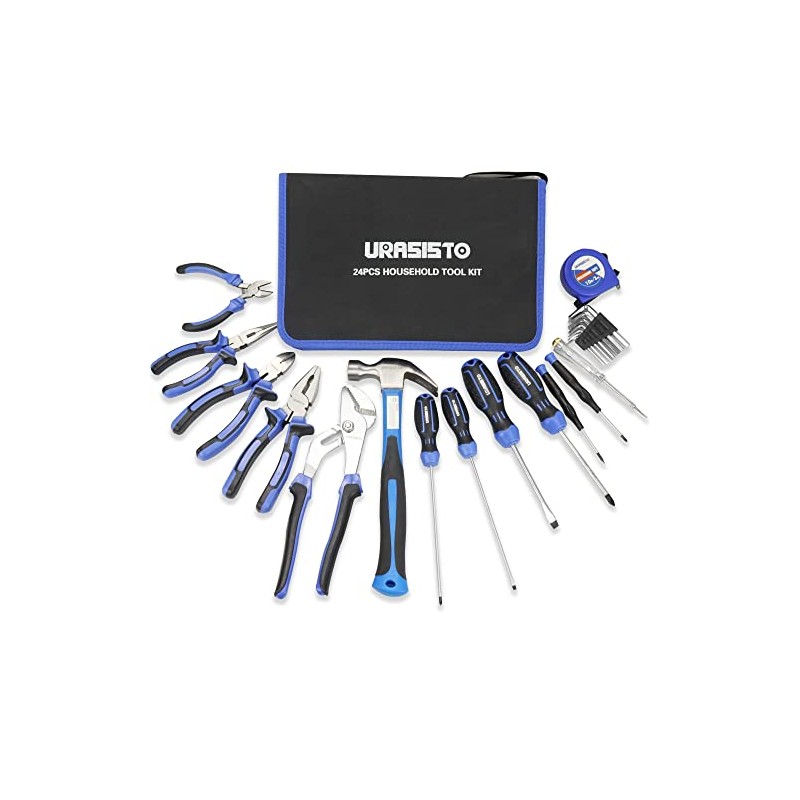 URASISTO 24-Piece Household Tool Kit for Men Repair Hand Tool