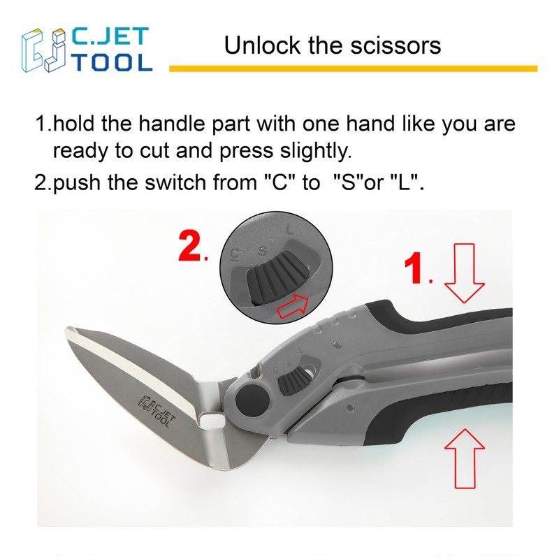 C.JET TOOL 10" Heavy Duty Scissors, Carpet Cutter, Industrial Scissors,