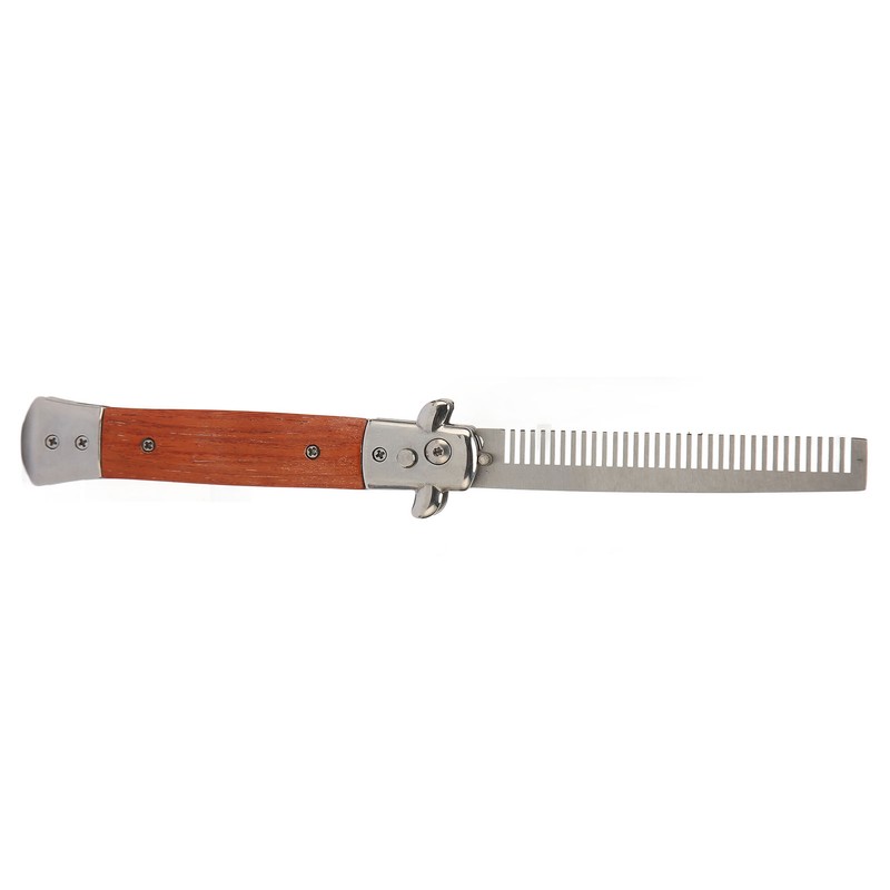 Switchblade Comb Automatic Push Button Spring Pocket Handle Folding Knife