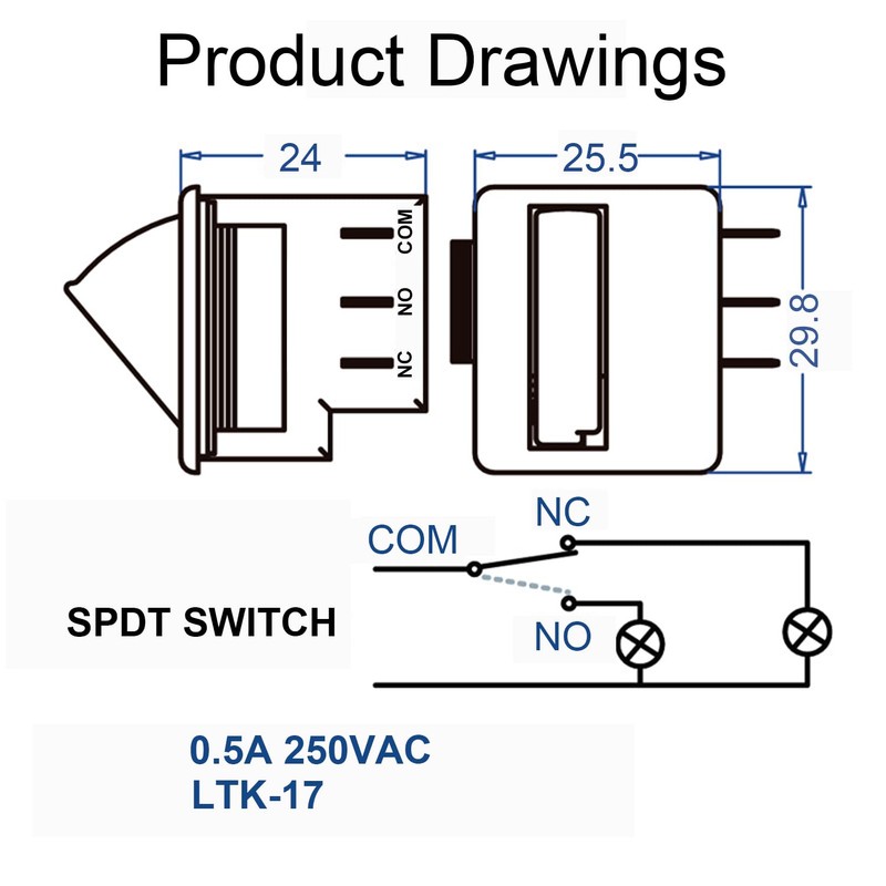 Heyiarbeit Refrigerator Door Light Switch 3Pin Universal Replacement LTK-17 Momentary