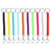 10Pcs Anti-Lost Plastic Spiral Keyring, Stretchy Spiral Keyring with Retractable