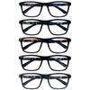 SIGVAN 5 Pack Reading Glasses for Men and Women Blue