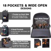 Tool Backpack for Men 18 Inch Heavy Duty Waterproof Multiple
