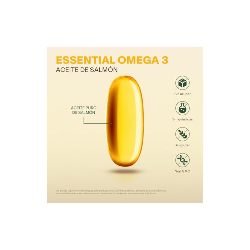 Vital Botanics Essential Omega 3 Aceite Puro de Salmón con