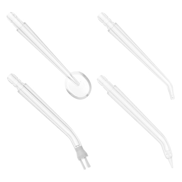 HEALLILY 4Pcs Water Flosser Tips Flosser Replacement Tips Water Flosser Replacement Heads Dental Cleaner Tool Kit Supplies (White)