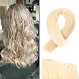 BEXI Tape-In Extensions - Real Hair I Hair Extensions I Light Golden Blonde I Remy Quality I (8 x Strips) 50 cm I Tested in the German Laboratory