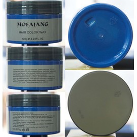 Acosexy Temporary Blue Hair Wax, 4.23oz Instant Hairstyle Mud Cream, Natural Hair Coloring Wax Material Disposable Hair Styling Dye Ash (Blue, Dye Free) for Cosplay, Party, Masquerade, Halloween etc.