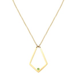 RAMUS KATEN Dainty 14 Gold Plated Ring Holder Necklace Ring Keeper Pendant Necklace With Birthstone for Women Jewelry, Stainless Steel, No Gemstone
