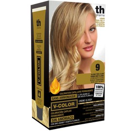 Thader TH Pharma Ammonia Free Paint Set for a Pleasant Smell with Liquid Gold, Colour 9 Very Light Blonde